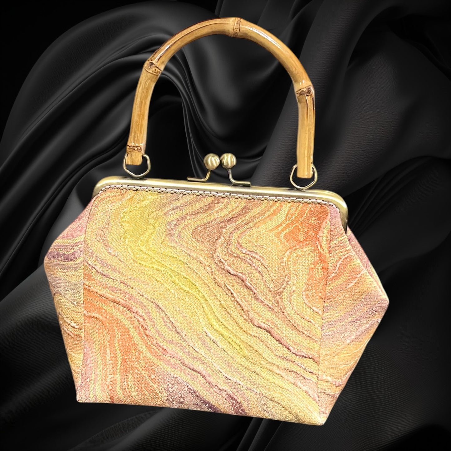 Kimono remake bamboo bag [No.2046]