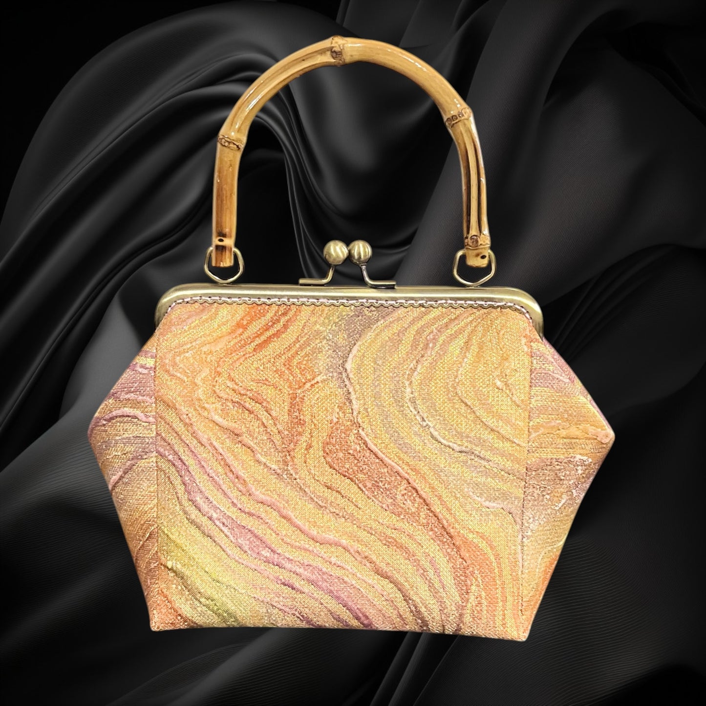 Kimono remake bamboo bag [No.2046]