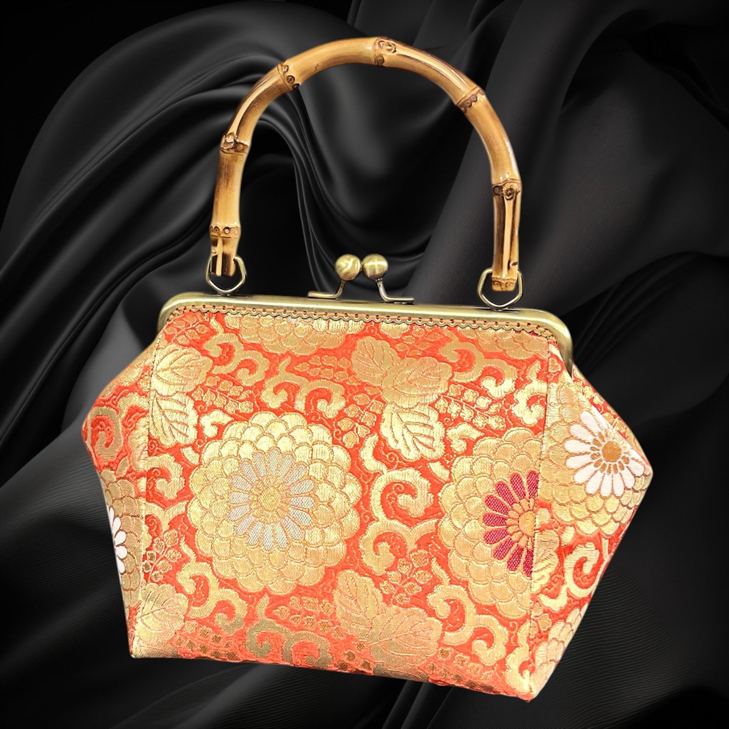 Kimono remake bamboo bag [No.2047]