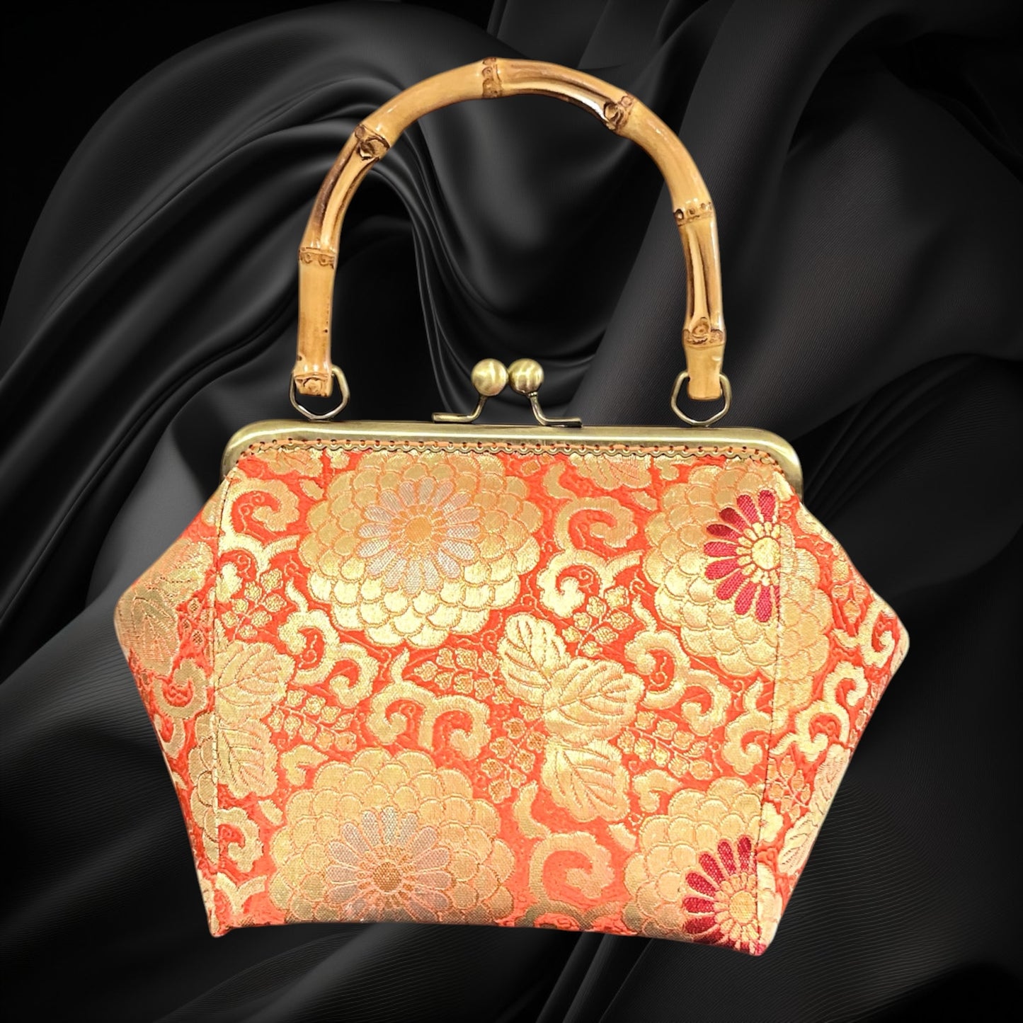 Kimono remake bamboo bag [No.2047]
