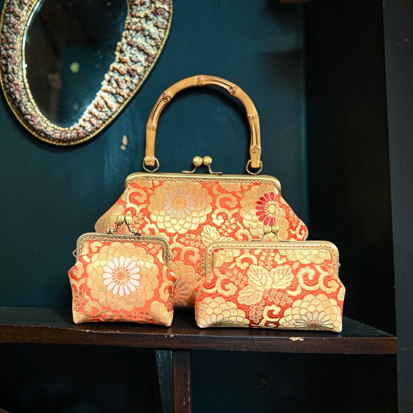 Kimono remake bamboo bag [No.2047]
