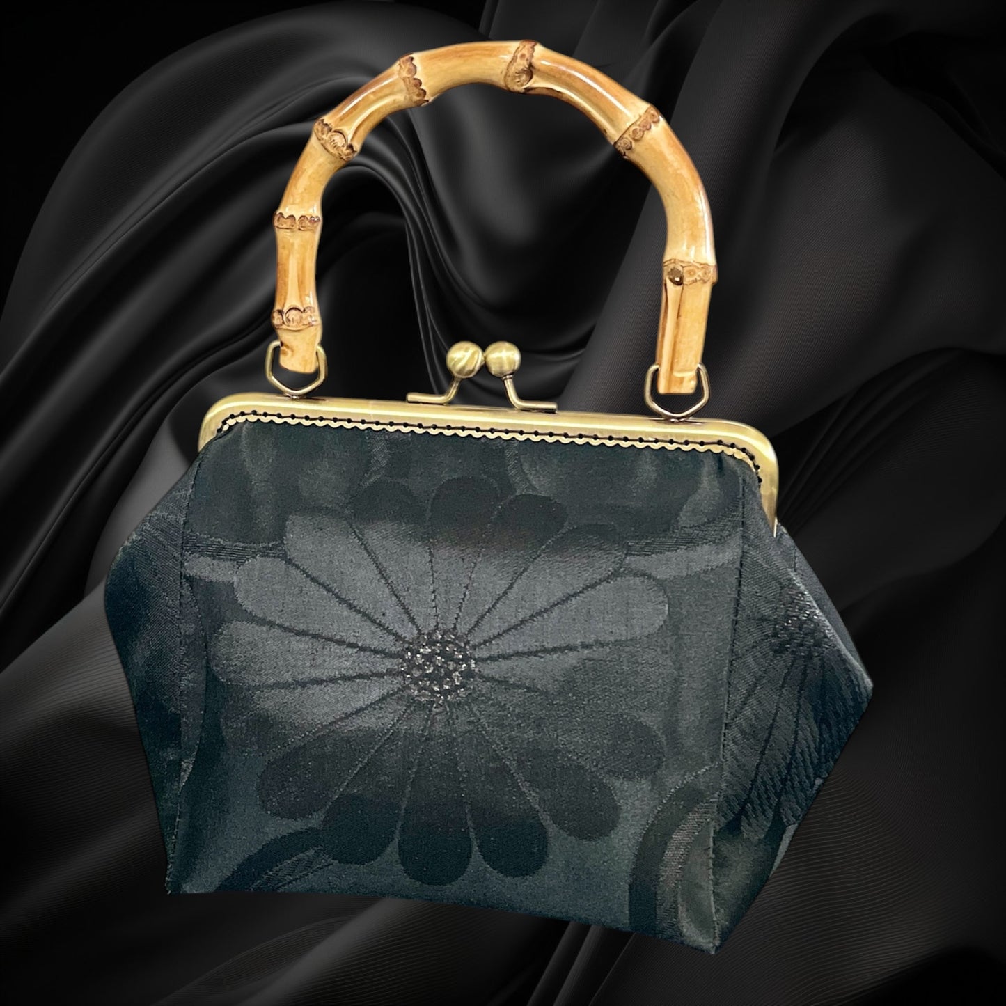 Kimono remake bamboo bag [No.2048]