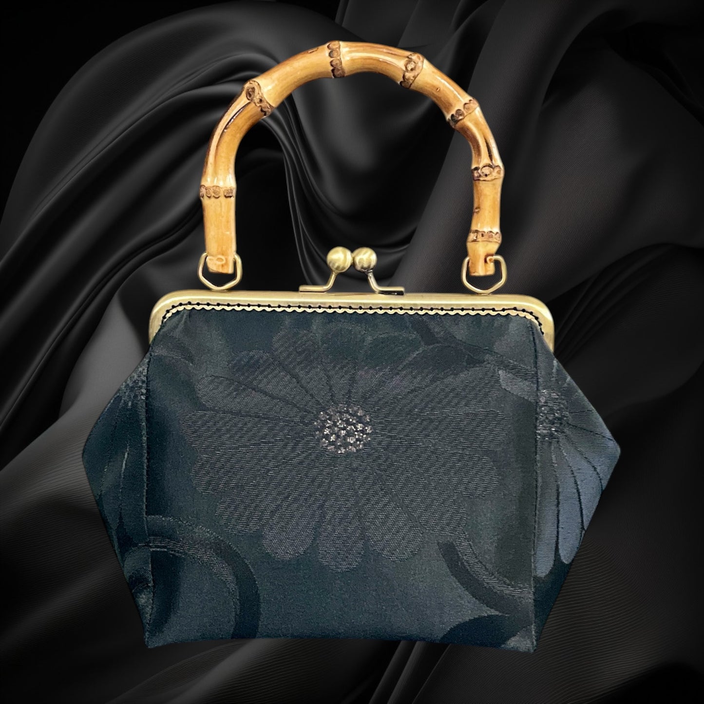 Kimono remake bamboo bag [No.2048]