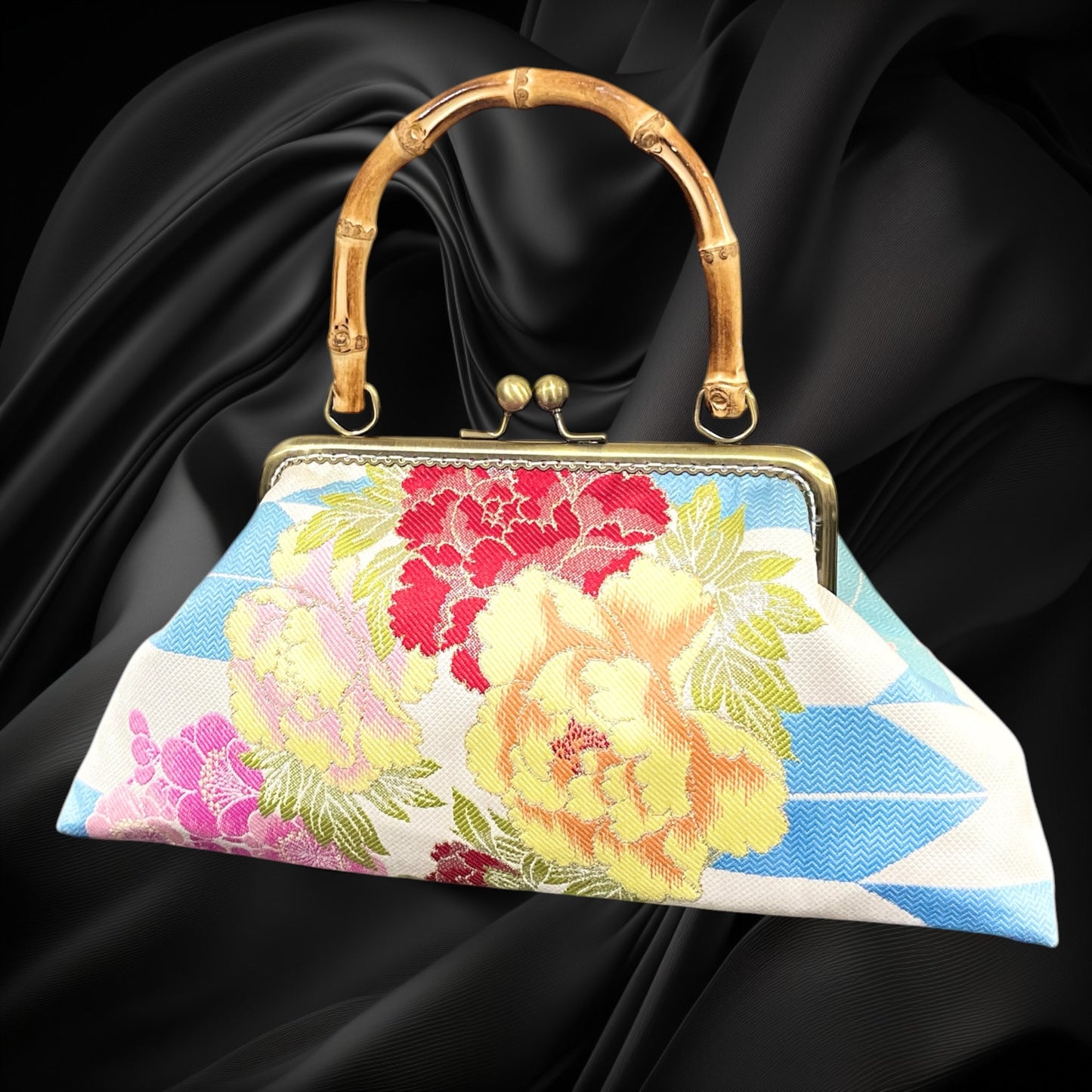 Kimono remake bamboo bag [No.2072]