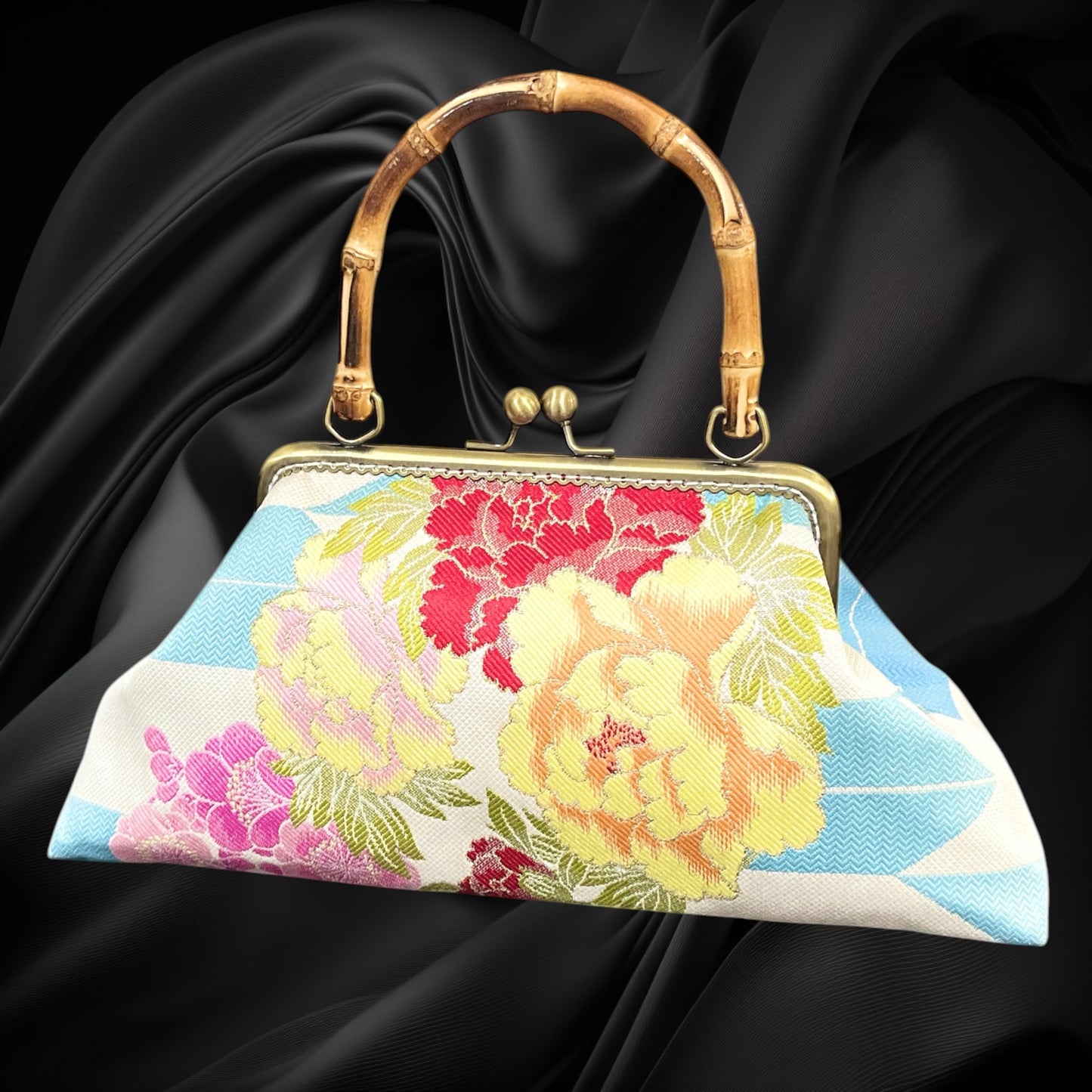 Kimono remake bamboo bag [No.2072]