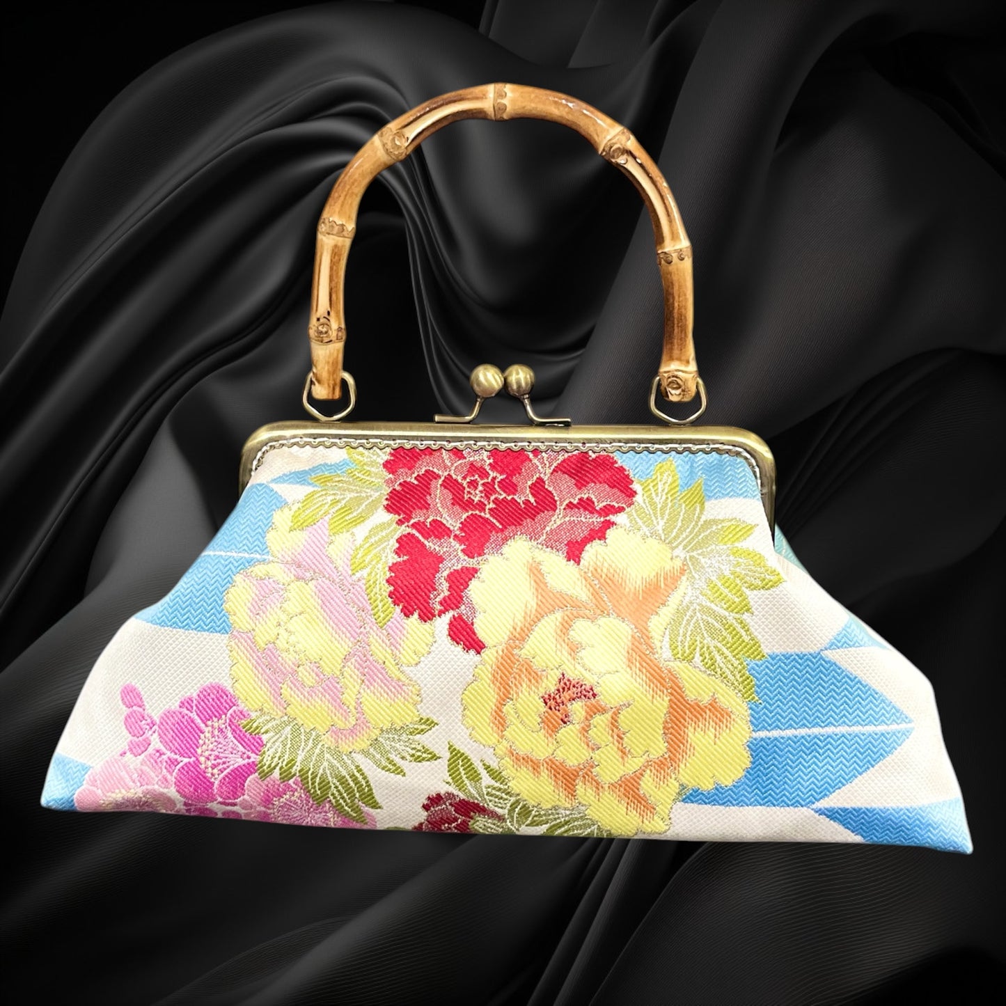Kimono remake bamboo bag [No.2072]