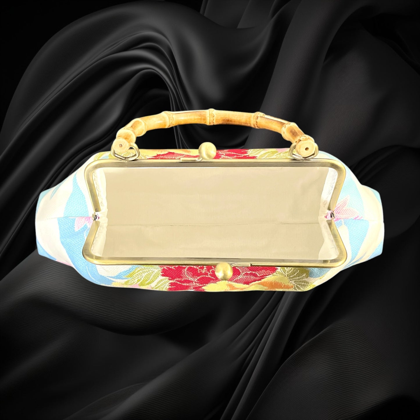 Kimono remake bamboo bag [No.2072]
