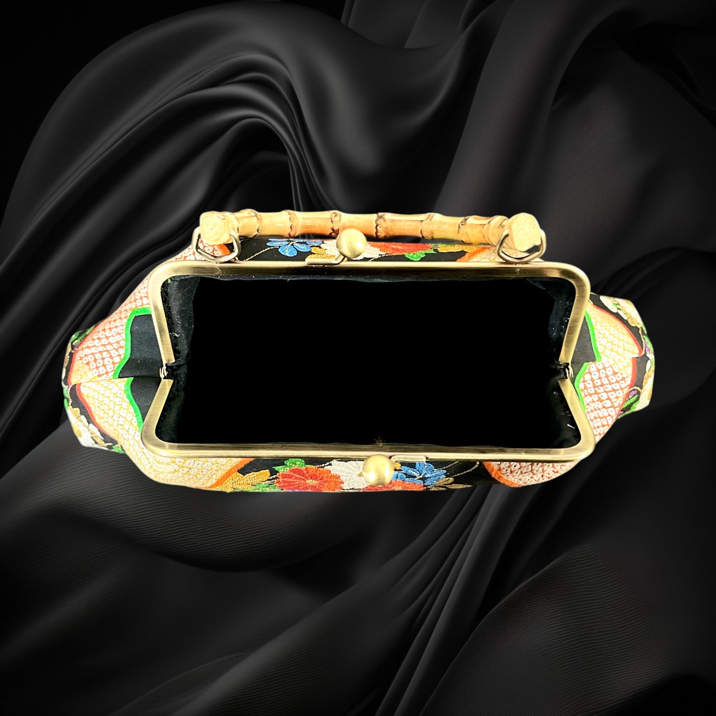 Kimono remake bamboo bag [No.2071]