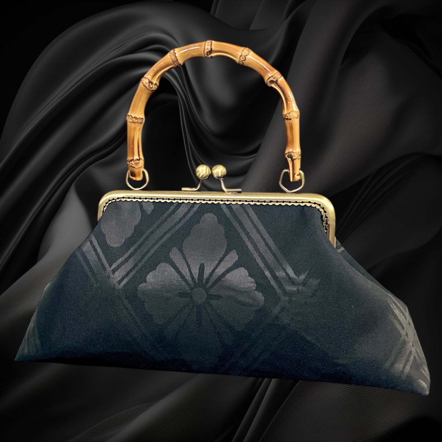 Kimono remake bamboo bag [No.2073]