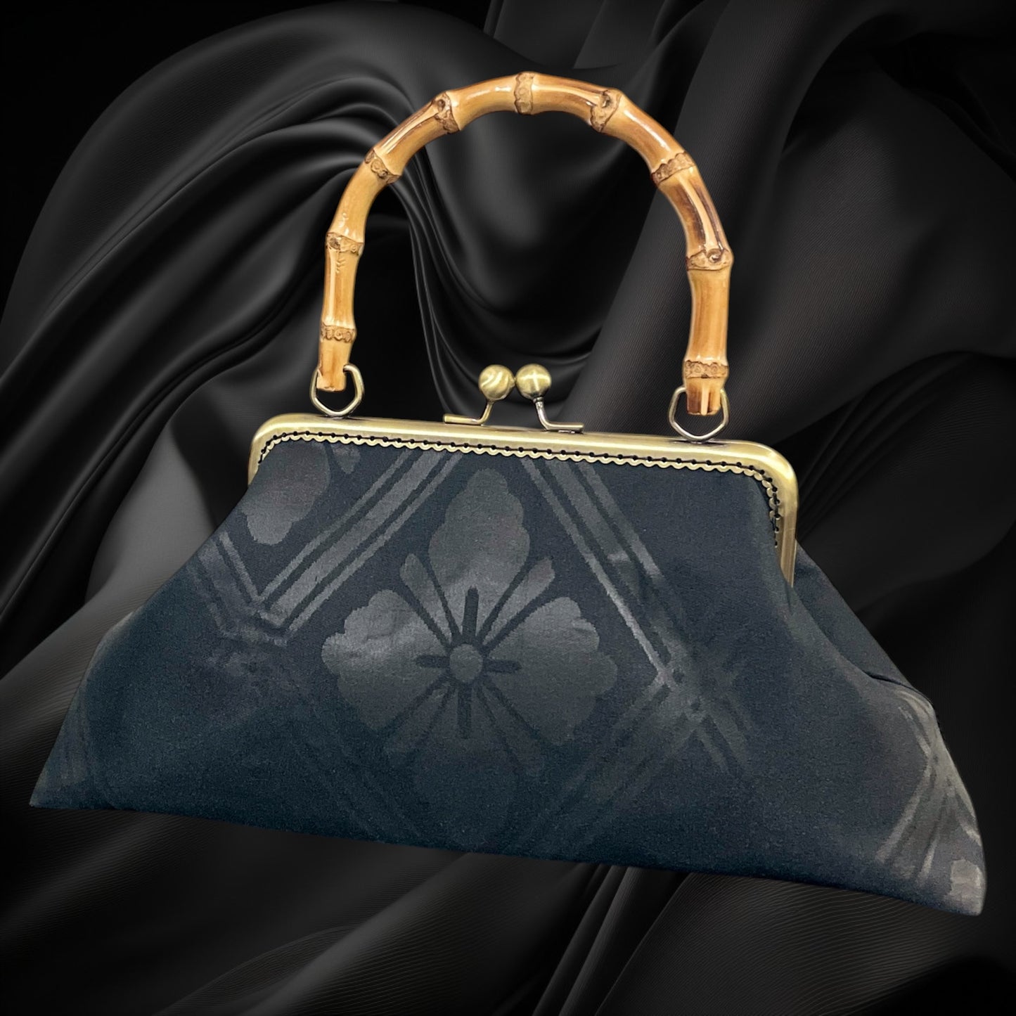 Kimono remake bamboo bag [No.2073]