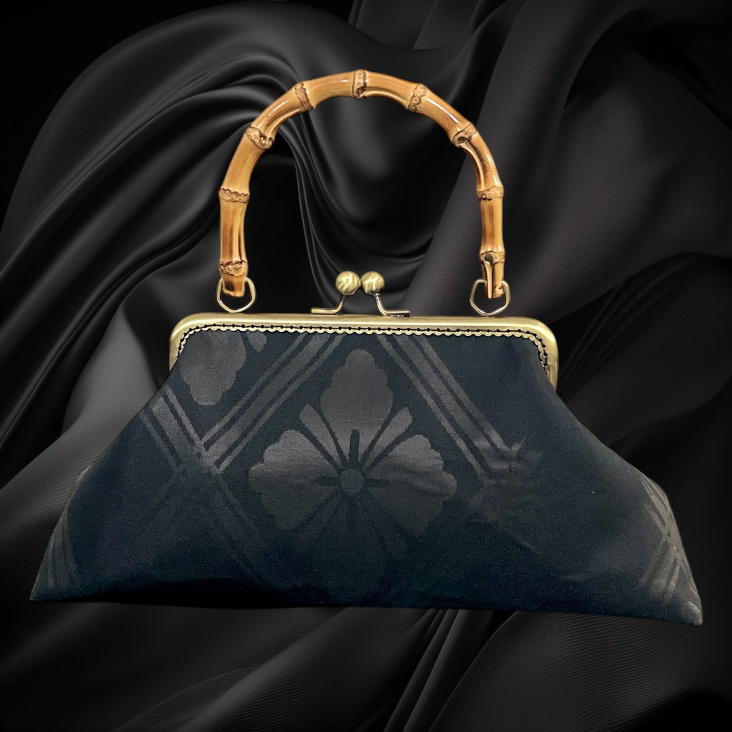 Kimono remake bamboo bag [No.2073]