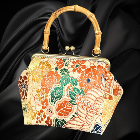 Kimono remake bamboo bag [No.2165]