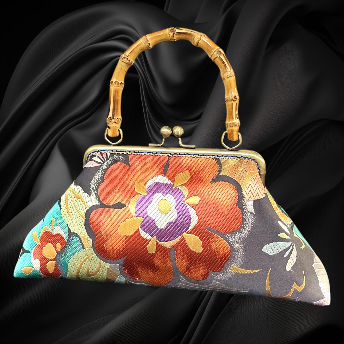 Kimono remake bamboo bag [No.2157]