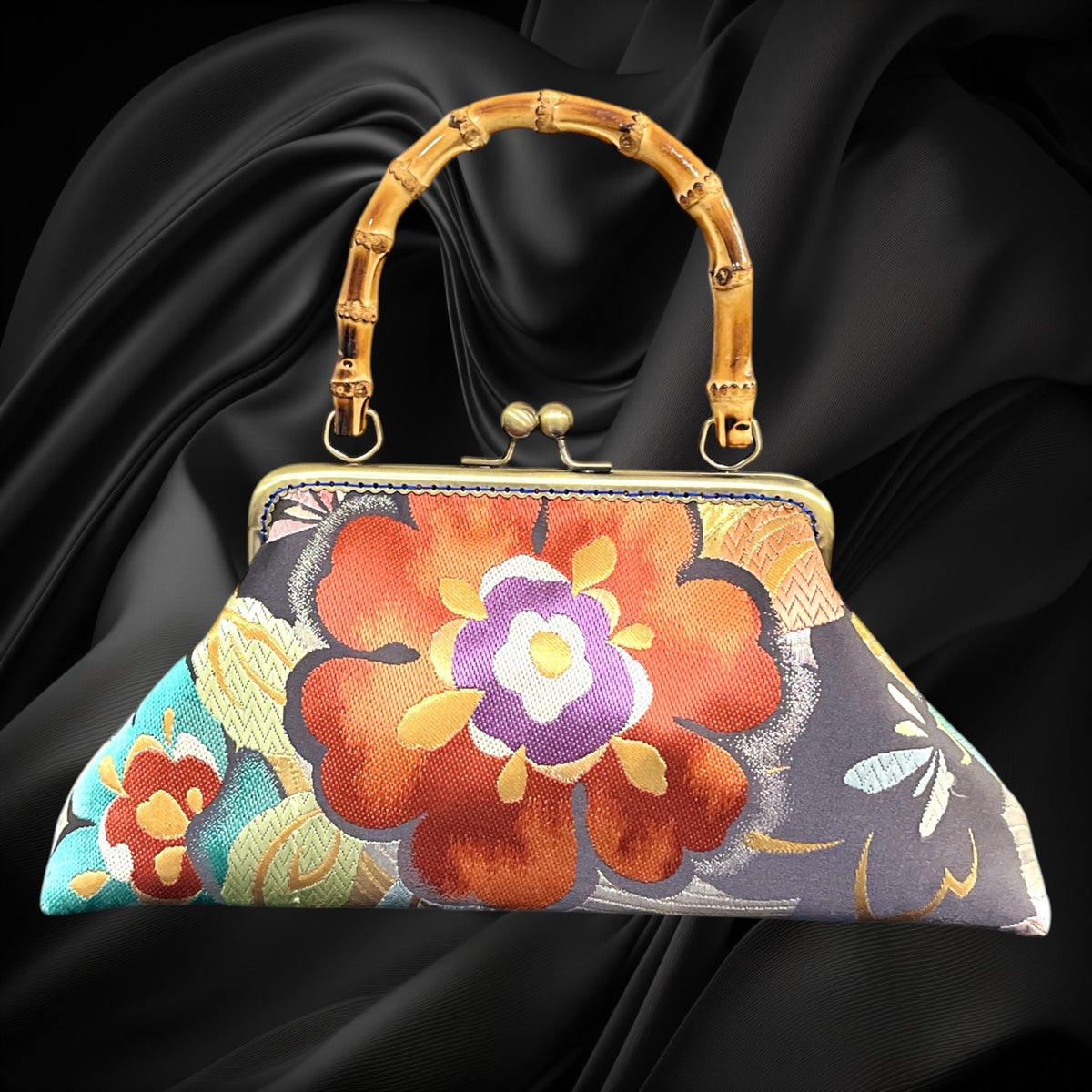 Kimono remake bamboo bag [No.2157]