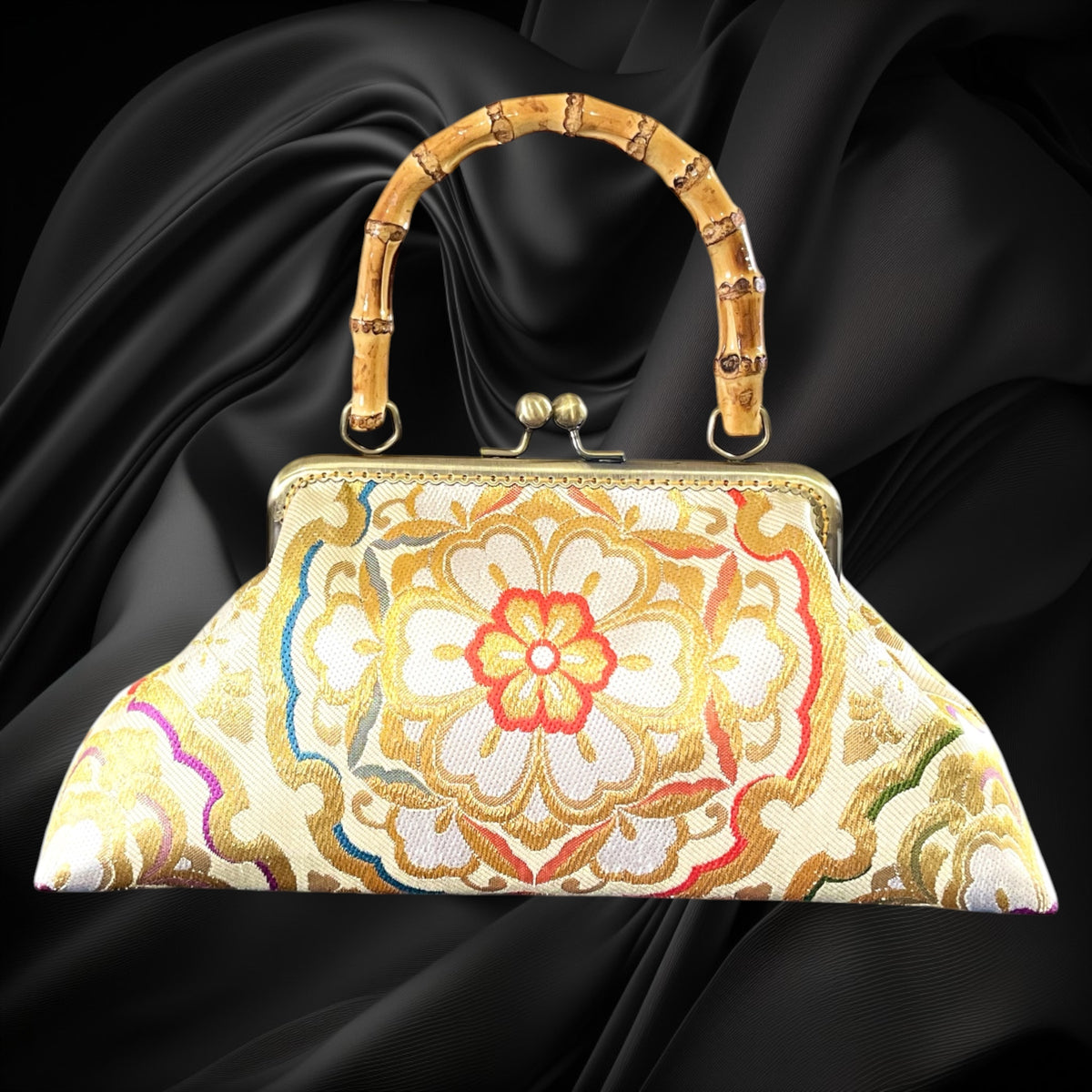 Kimono remake bamboo bag [No.2174]