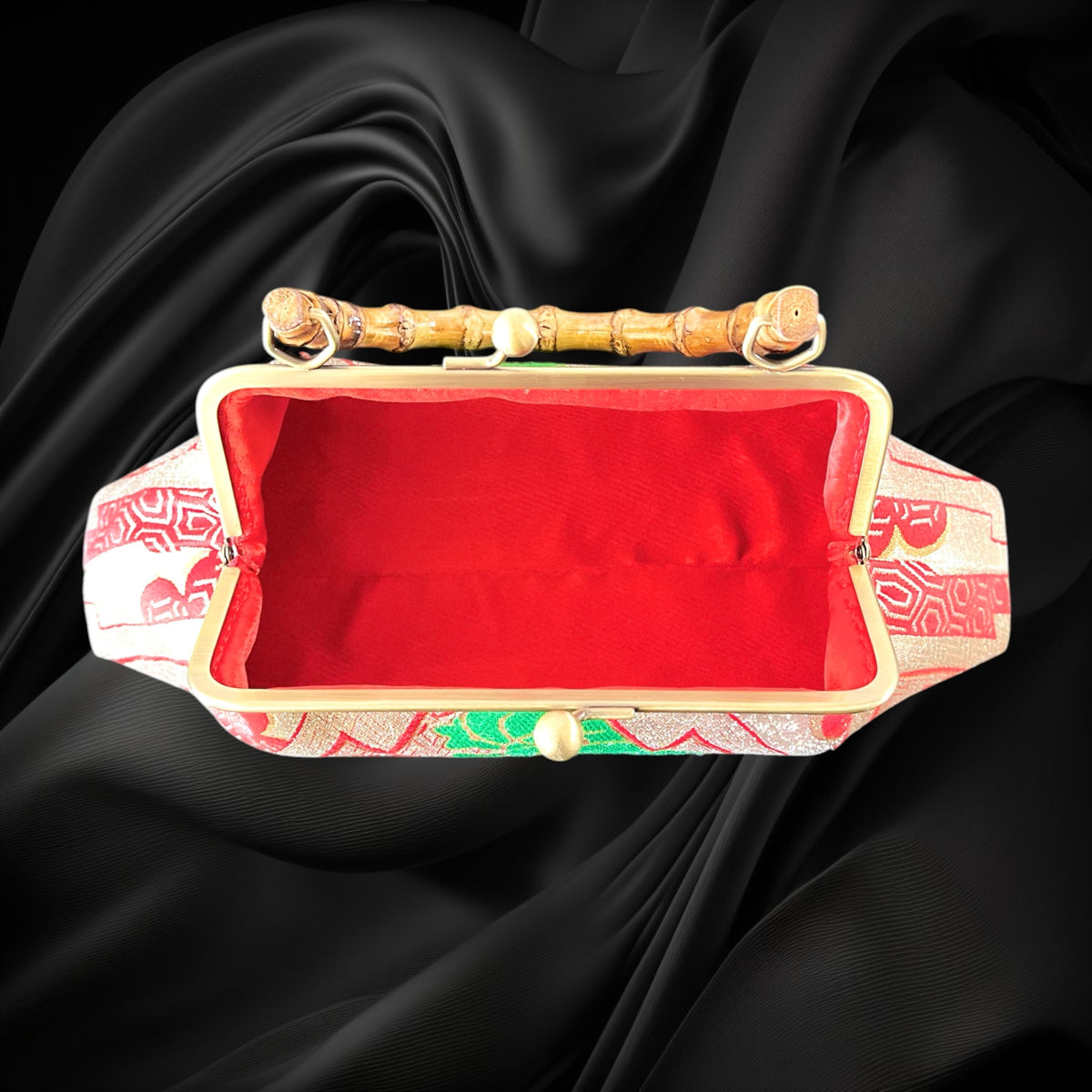 Kimono remake bamboo bag [No.2198]
