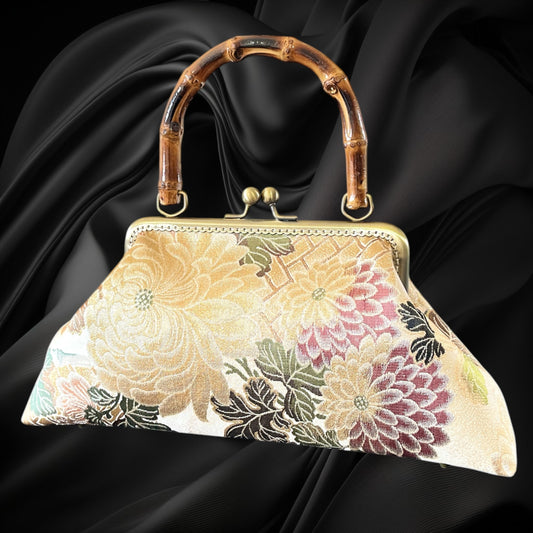 Kimono remake bamboo bag [No.2199]
